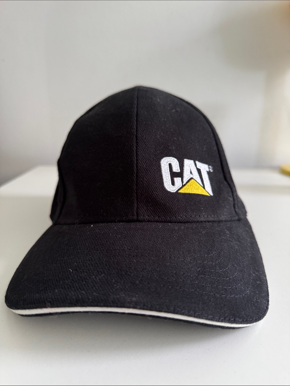 CAT Black Baseball Cap with Yellow Logo